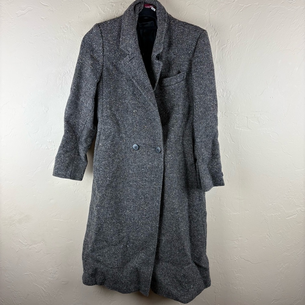 Vintage Tailored Image Women's Charcoal Pea Coat Tweed Wool Made in USA Medium